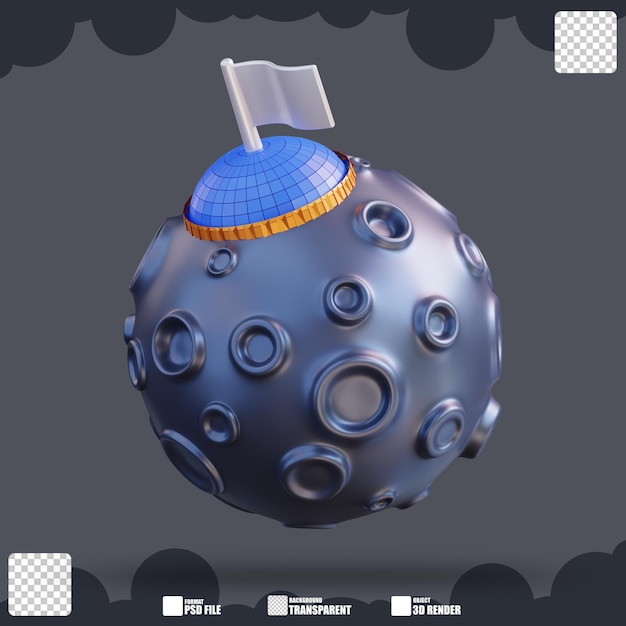 illustration 3d monter sur la lune 3