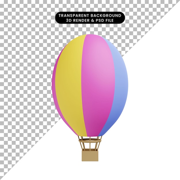 Illustration 3D de montgolfière