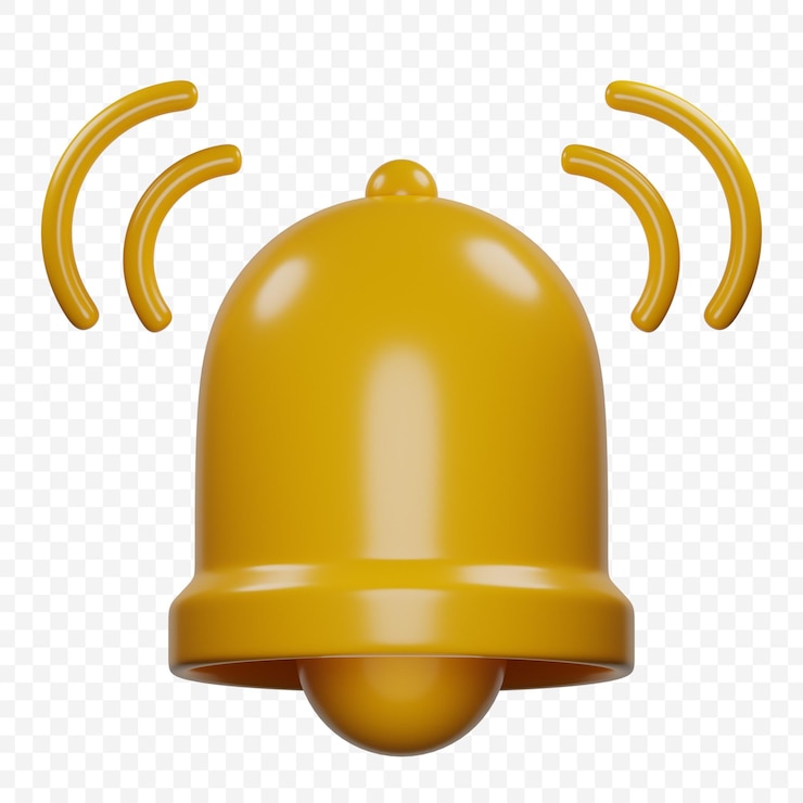 PSD illustration 3d de notification de cloche