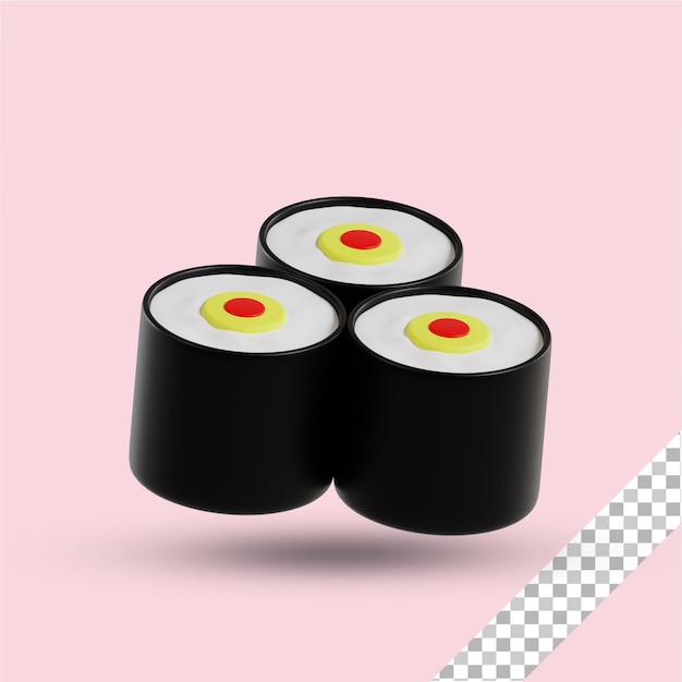 PSD illustration 3d de nourriture de sushi japonais