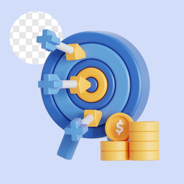 Illustration 3D de l'objectif commercial