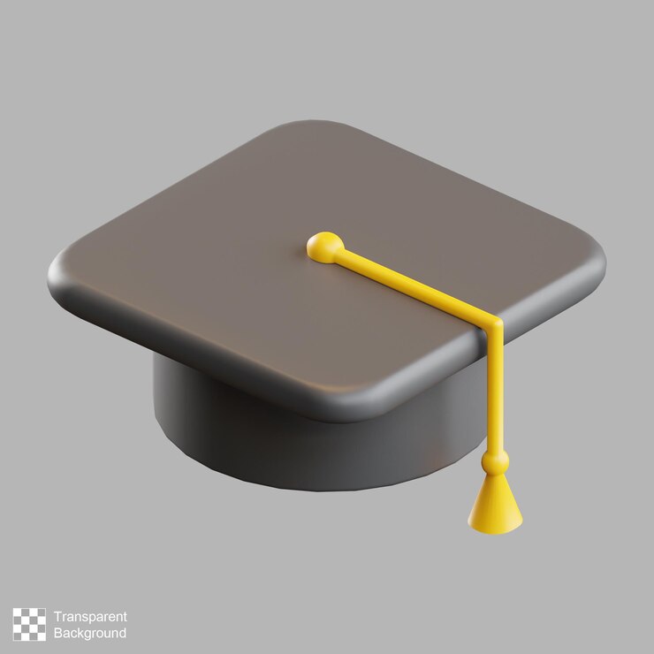 Illustration 3D de l'obtention du diplôme