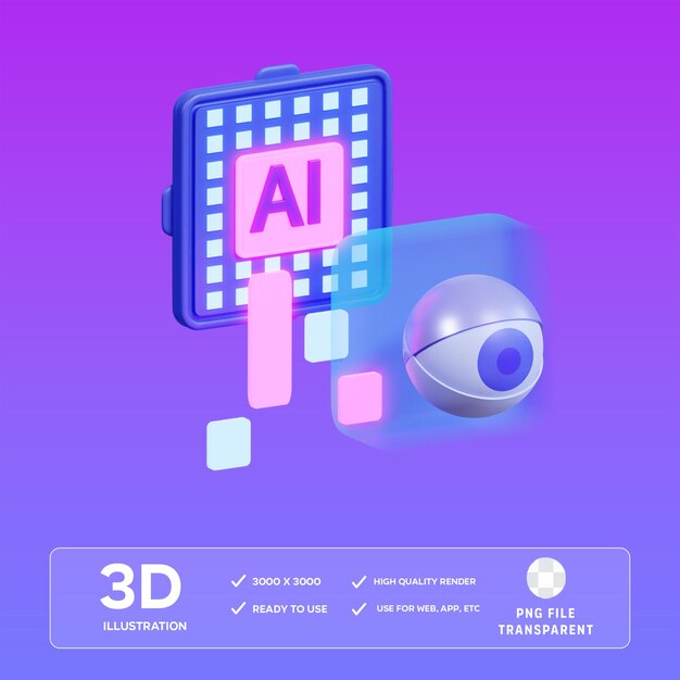 Illustration 3D de l'œil biométrique du PSD ai