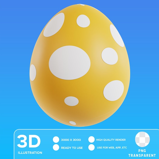 PSD illustration 3d de l'œuf de pâques du psd