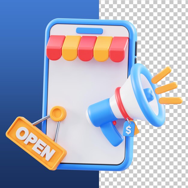 PSD illustration en 3d d'ouverture