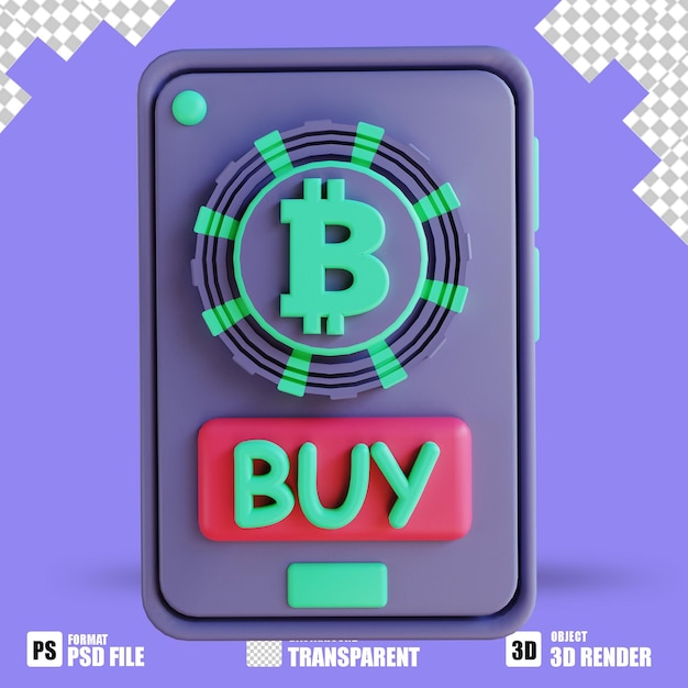 Illustration 3D Paiement Bitcoin 3 adapté à la crypto-monnaie
