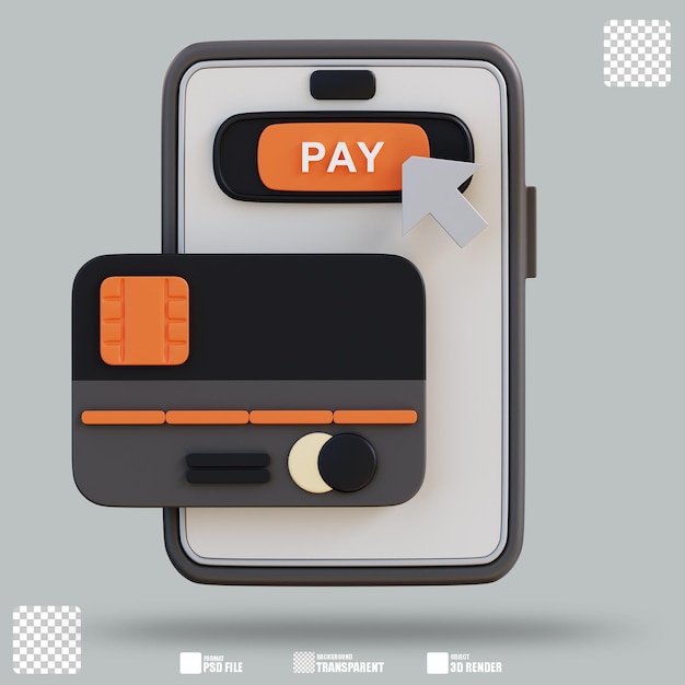 PSD illustration 3d paiement mobile 2