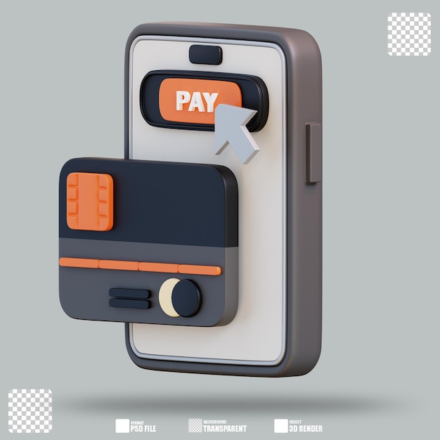 PSD illustration 3d paiement mobile 2