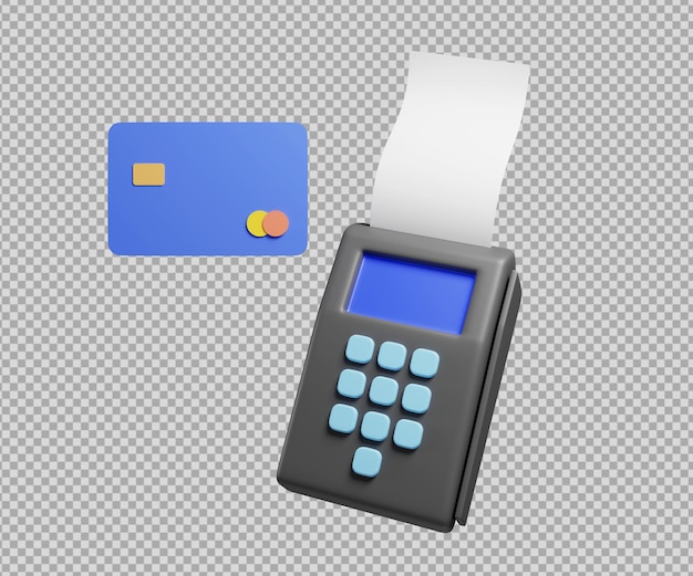 PSD illustration 3d de paiement par carte de crédit