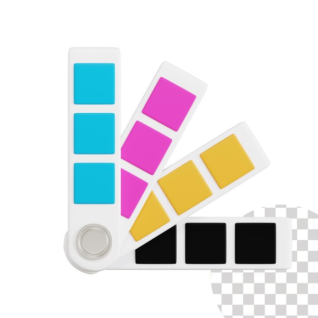 PSD illustration 3d de la palette de couleurs