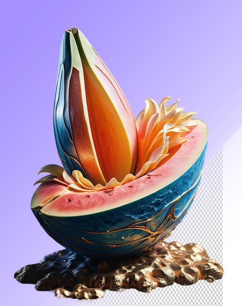PSD illustration 3d de la papaye isolée sur un fond transparent