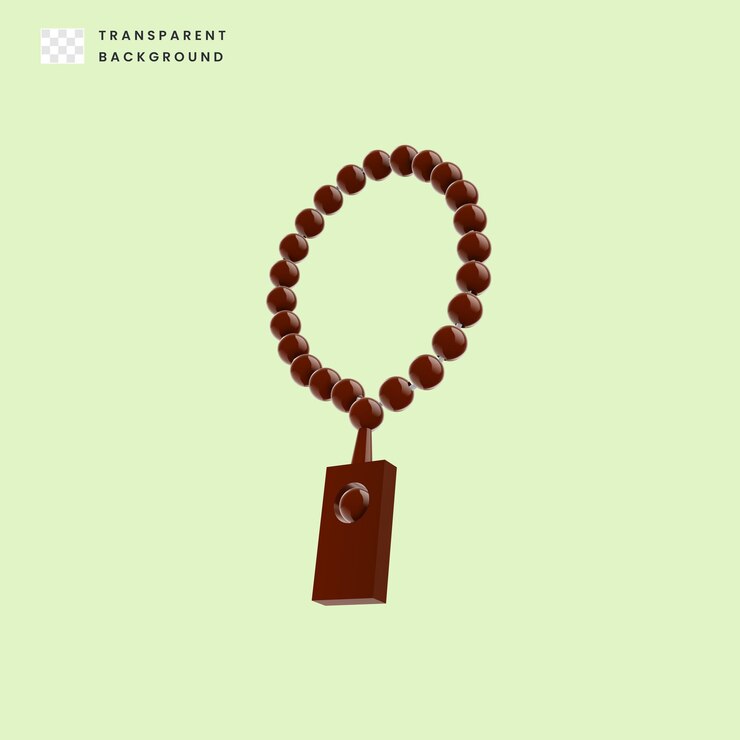 PSD illustration 3d des perles de prière musulmanes