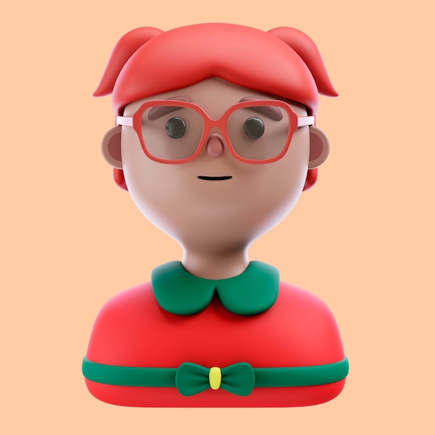Illustration 3d d'une personne avec des lunettes et un arc