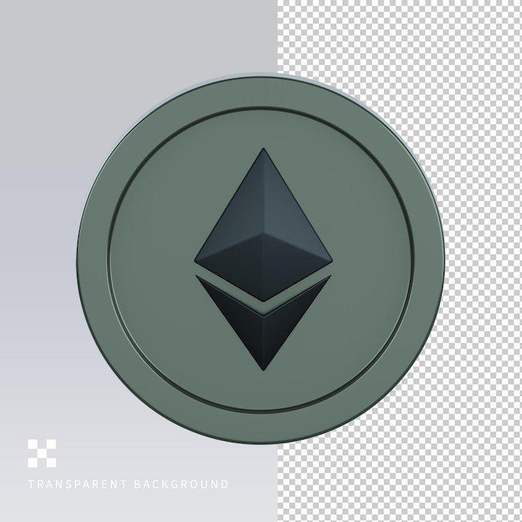 PSD illustration 3d de la pièce psd eth