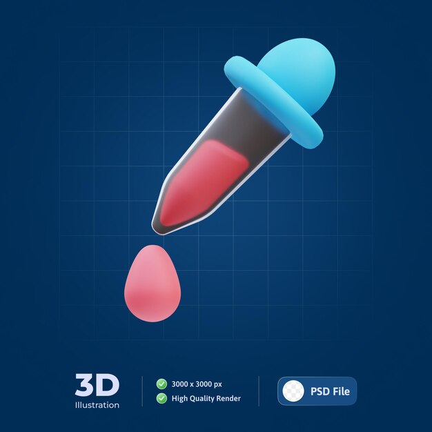 Illustration 3D de la pipette