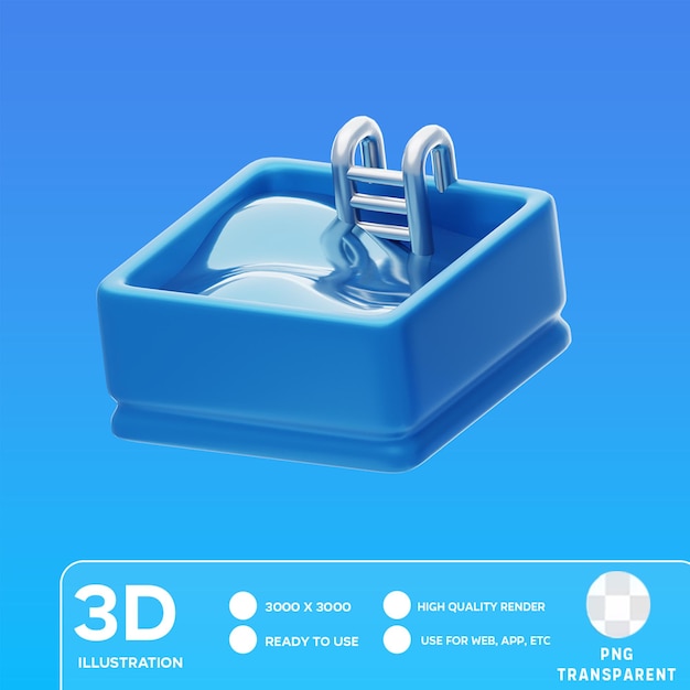 PSD illustration 3d de la piscine psd