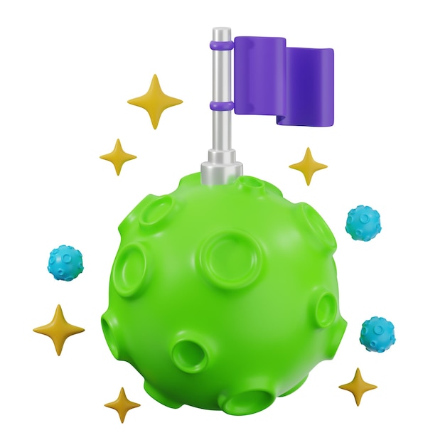 Illustration 3D d'une planète en miniature