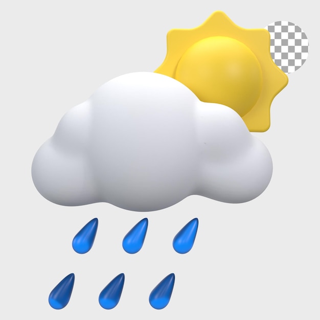 PSD illustration 3d pluie battante le jour