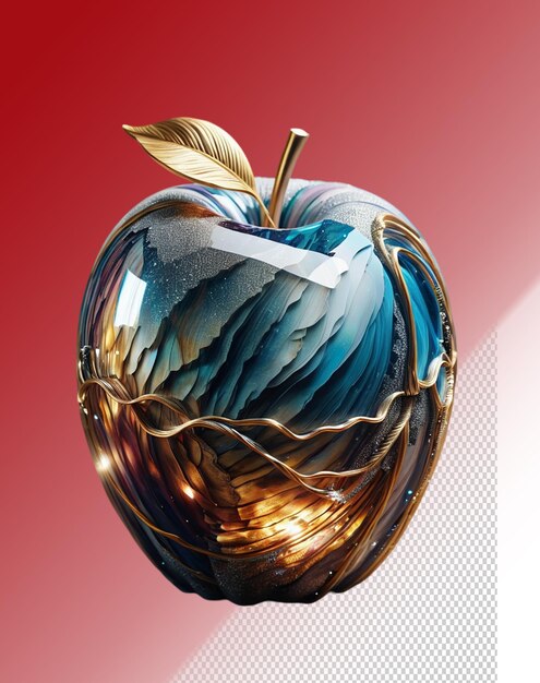 PSD illustration 3d de la pomme isolée sur un fond transparent