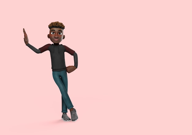 Illustration 3d De La Pose De Personnage Masculin Appuyée Contre Le Mur