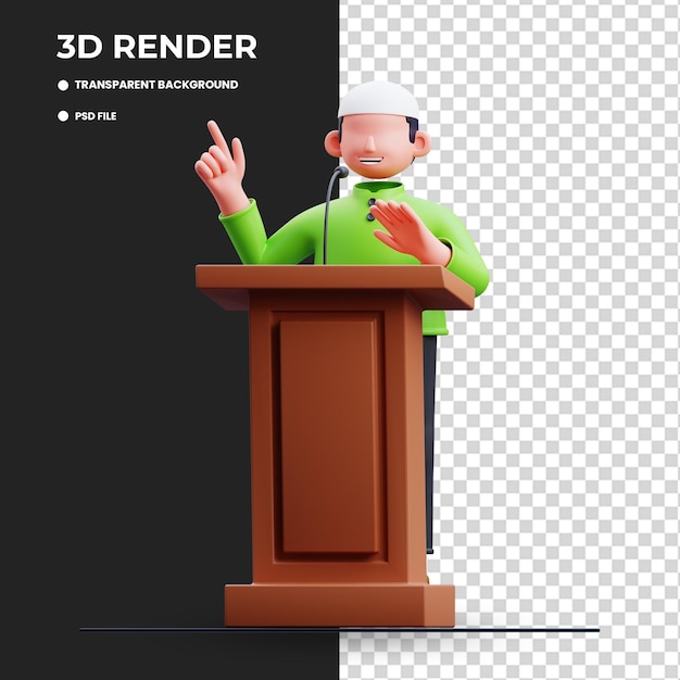 Illustration 3D de la posture de la conférence