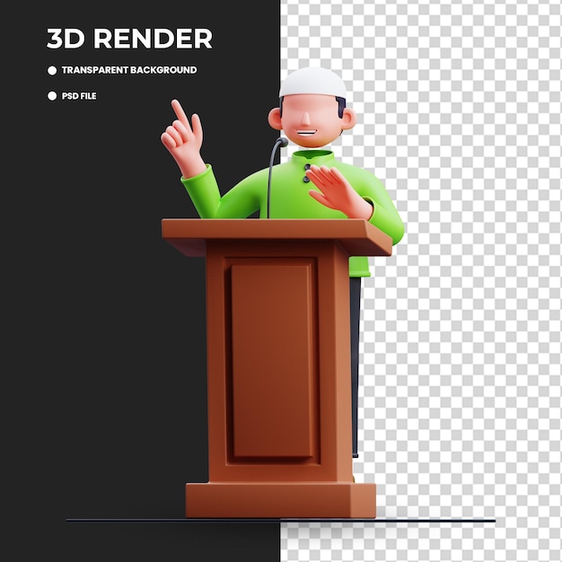 PSD illustration 3d de la posture de la conférence