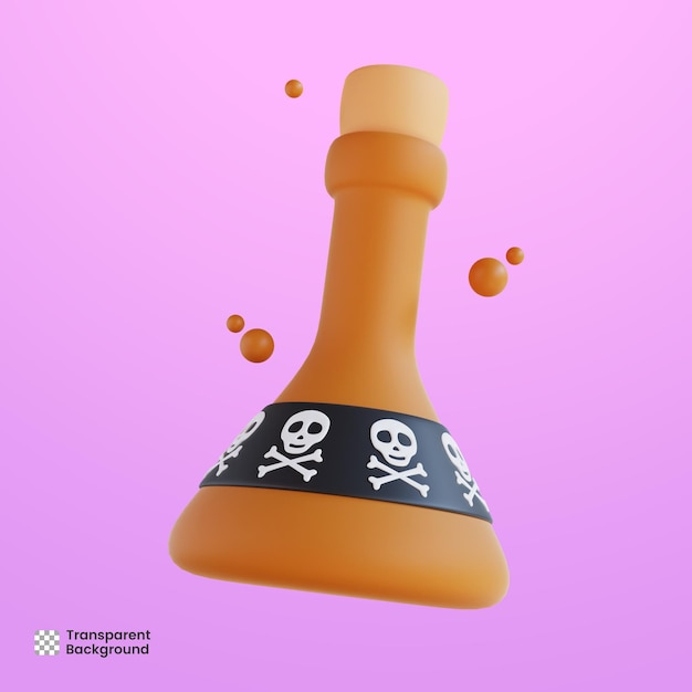 Illustration 3d De Potion Magique