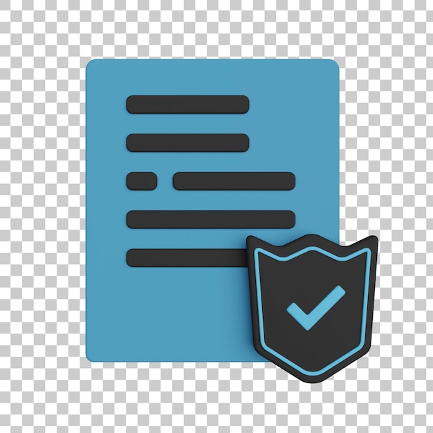 Illustration 3D de la protection des fichiers
