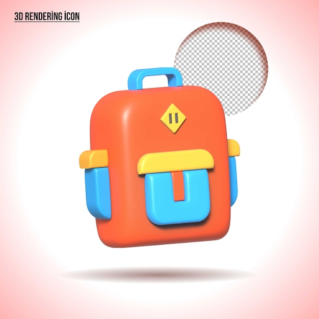 PSD illustration 3d psd sac à dos