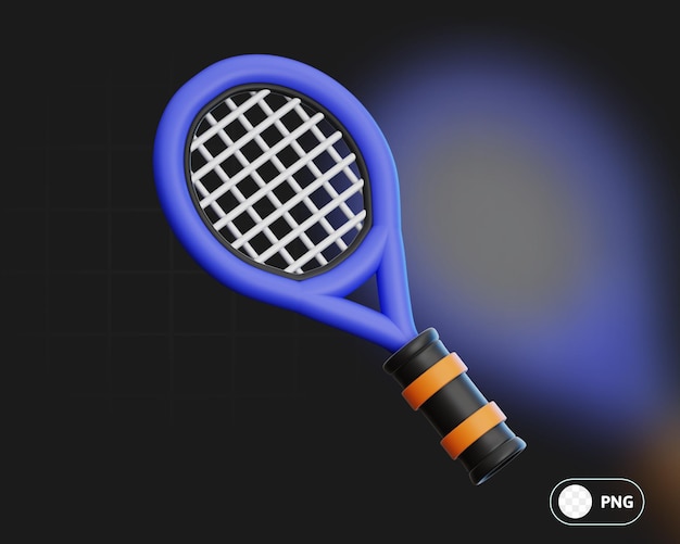 PSD illustration 3d de la raquette de tennis