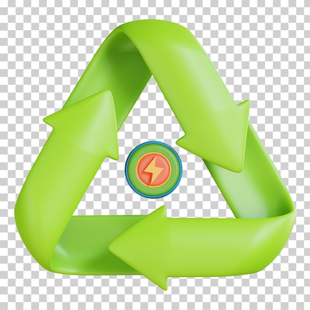 PSD illustration 3d de recyclage d'énergie