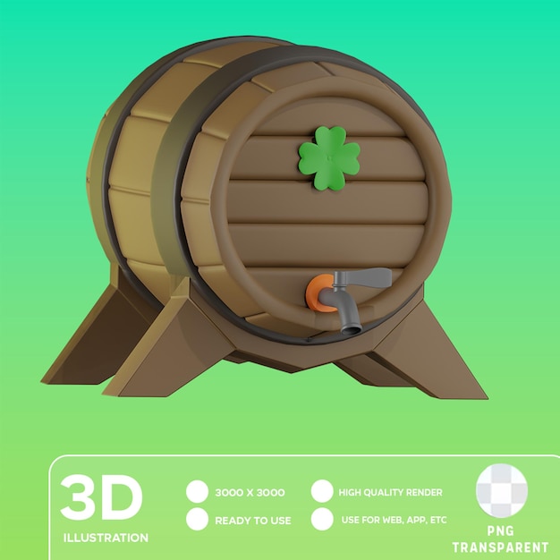 Illustration 3D de remplissage de bière PSD