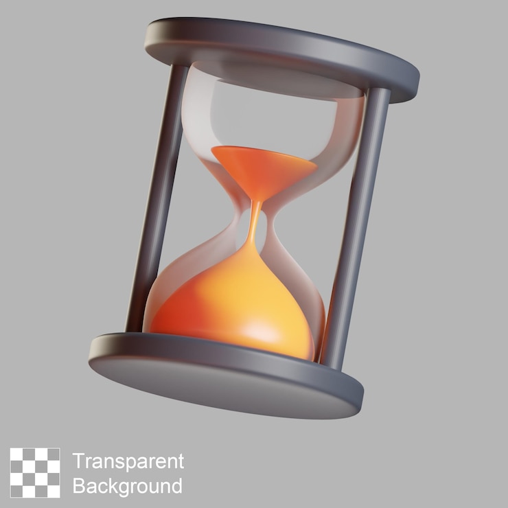Illustration 3D de sablier transparent