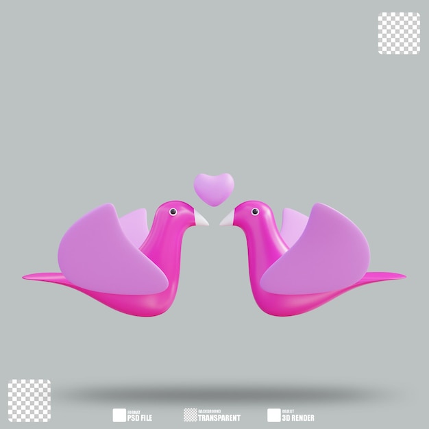 PSD illustration 3d saint-valentin 3