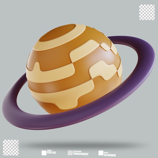 Illustration 3D Saturne Planète 2
