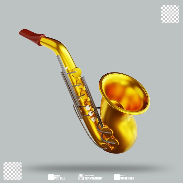 PSD illustration 3d saxophone 2