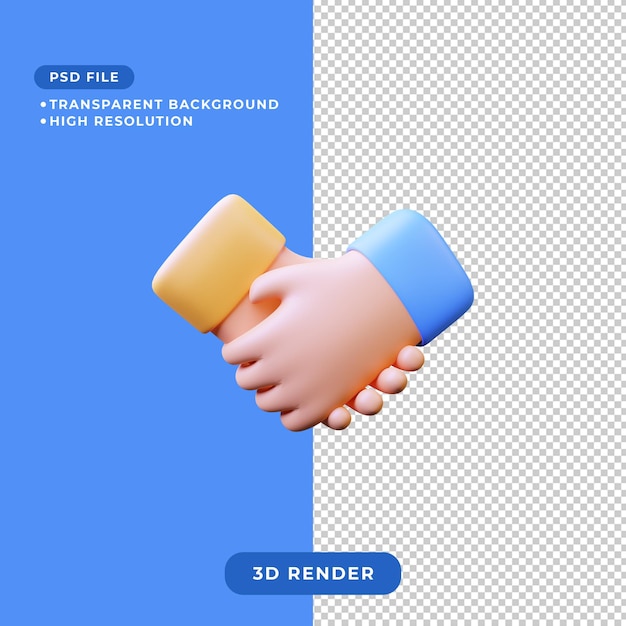 PSD illustration 3d de serrer la main