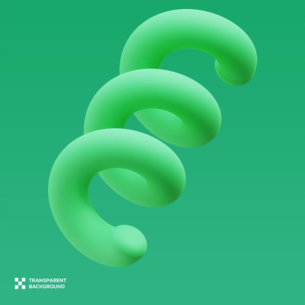 Illustration 3D spirale verte abstraite en PSD