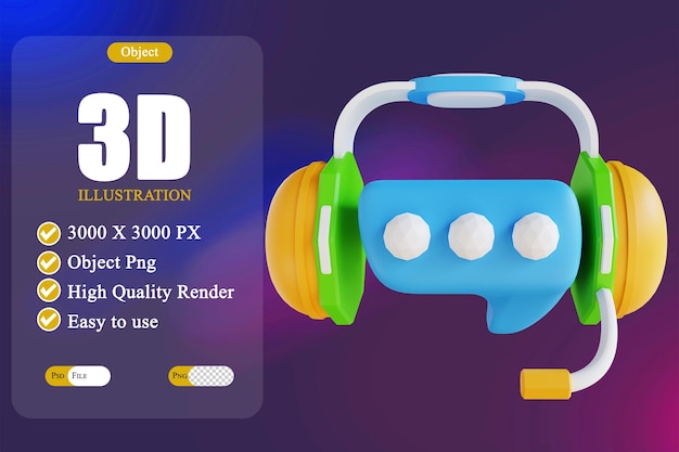 PSD illustration 3d support client low poly 3