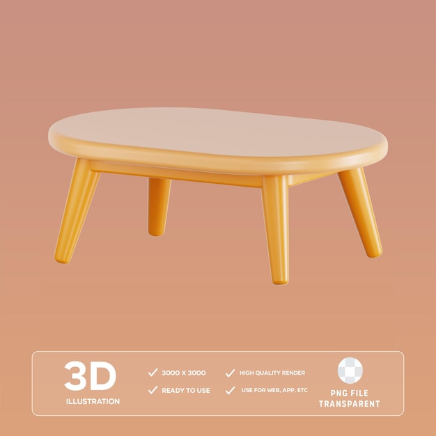 Illustration 3D de la table à manger PSD
