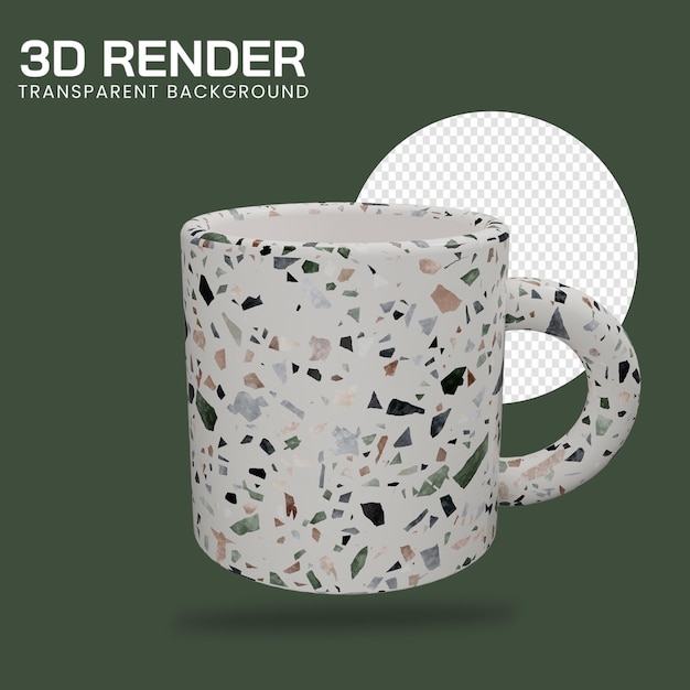 Illustration 3D d'une tasse à café texturée