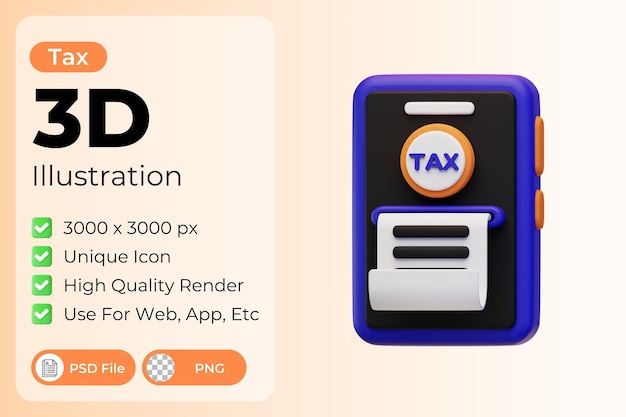 Illustration 3d De Taxe Mobile