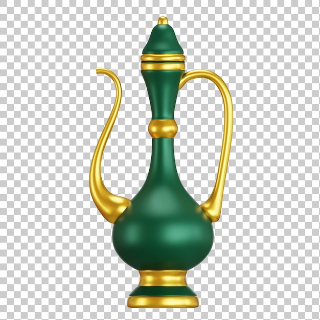 PSD illustration 3d de la théière du ramadan