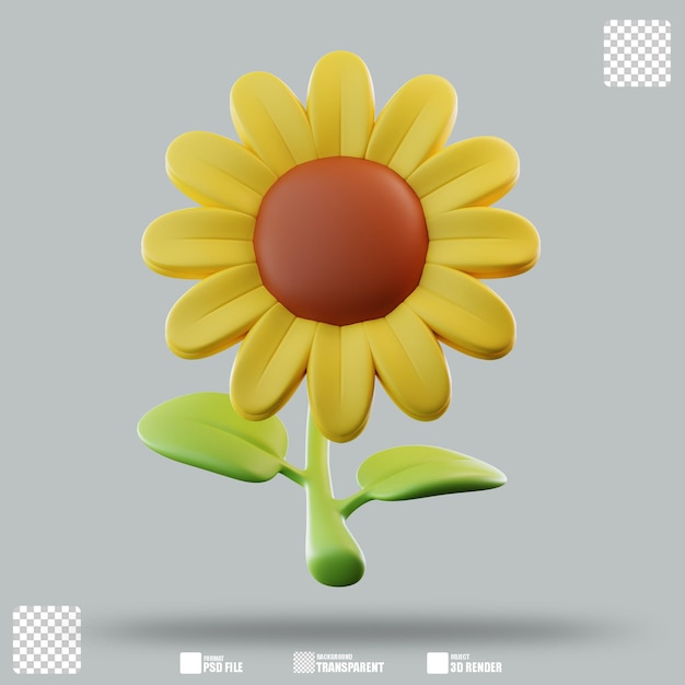 Illustration 3D Le tournesol 2