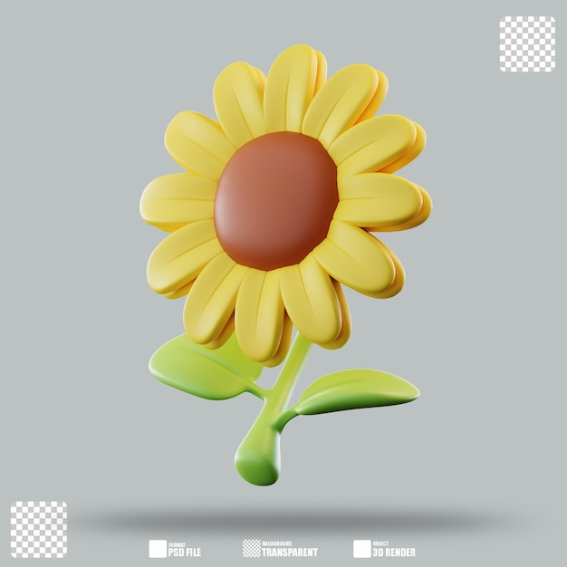 Illustration 3D Le tournesol 3
