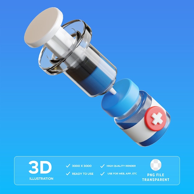 Illustration 3D de la vaccination contre la DPS