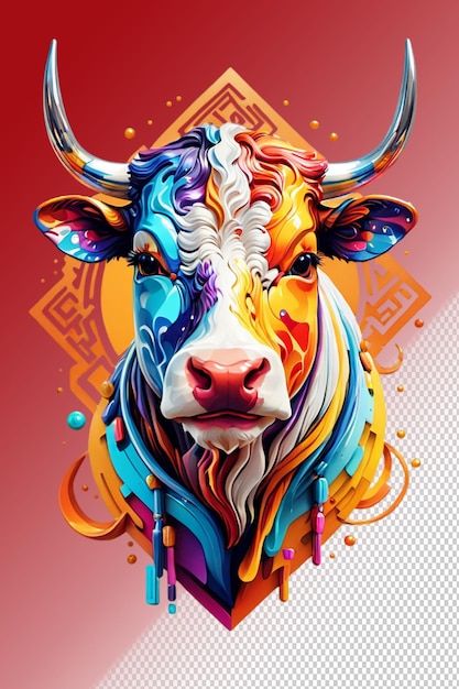 PSD illustration 3d de la vache isolée sur un fond transparent