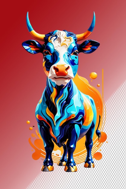 Illustration 3d De La Vache Isolée Sur Un Fond Transparent