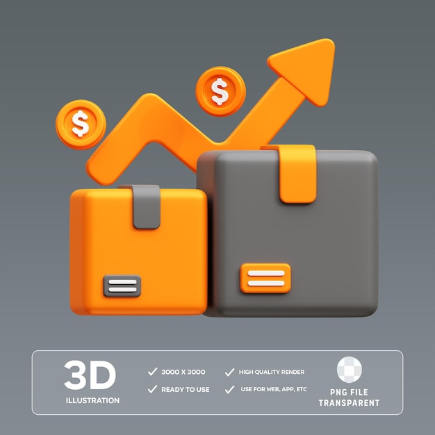 Illustration 3D de vente en haut de gamme PSD