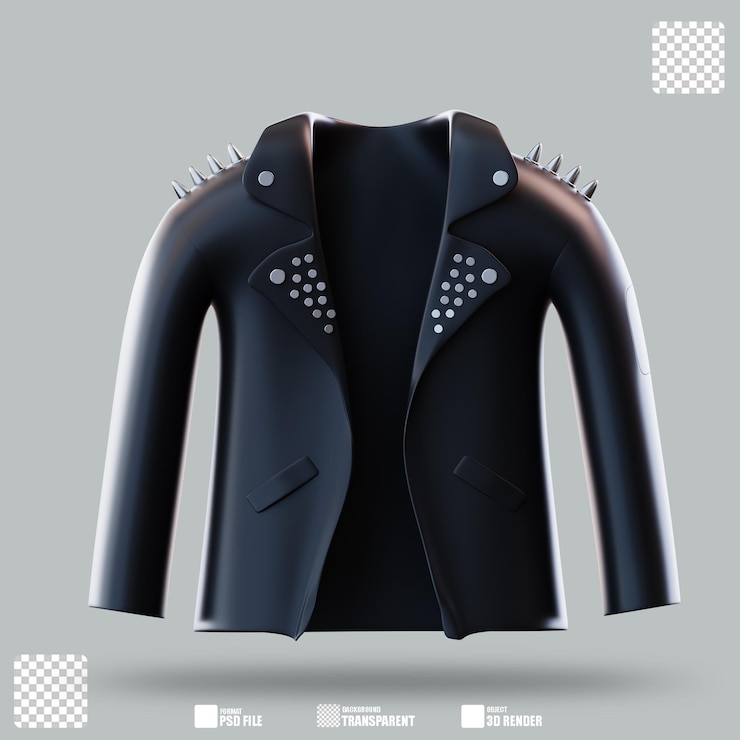 PSD illustration 3d de la veste en cuir 2